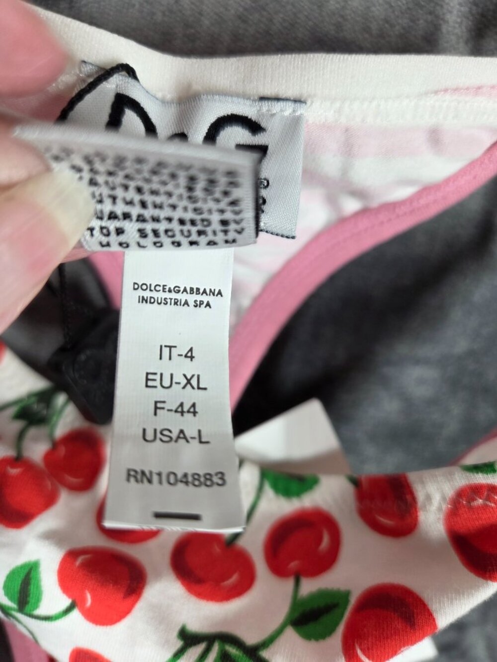 Dolce & Gabanna Cherry Cherries Thong Panty Size Large Dolce Gabanna NEW NWT - Picture 6 of 7